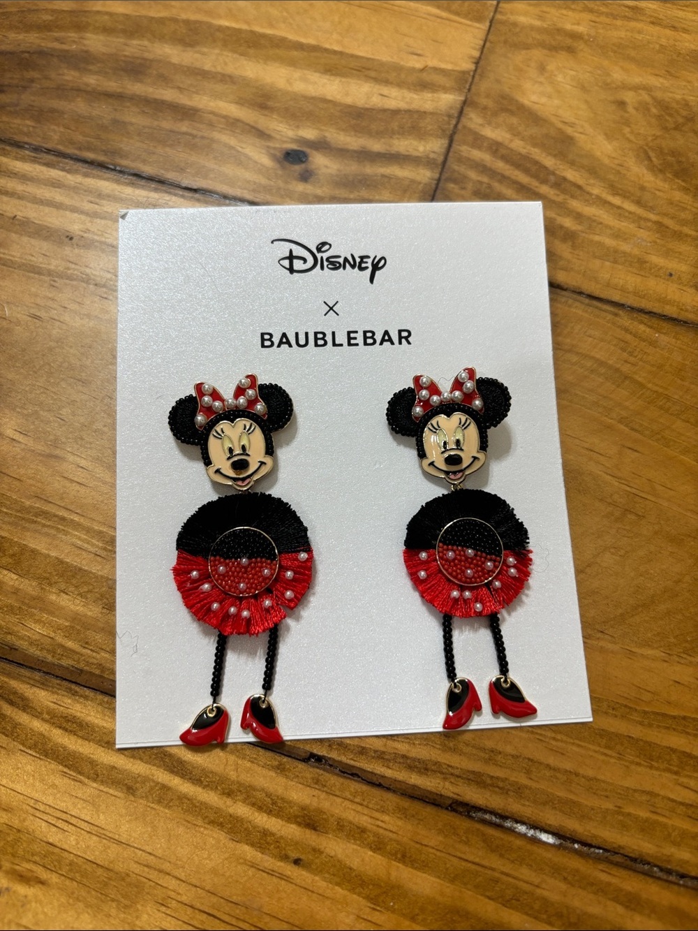 Disney X Baublebar Minnie Mouse Dangling Earrings, Never Worn